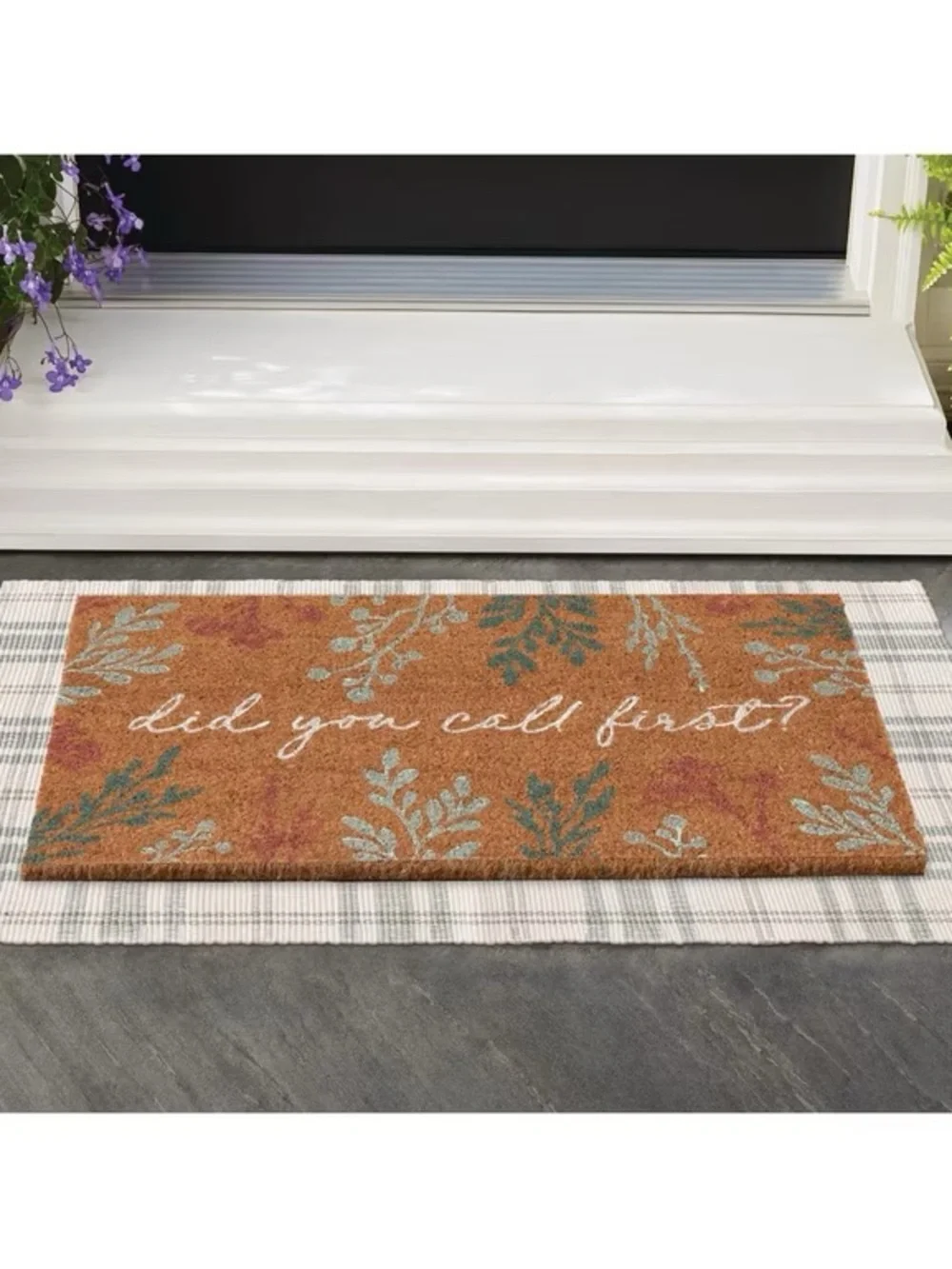 Home Decor Collection Floral 18x30 Outdoor Coir Mat NWT